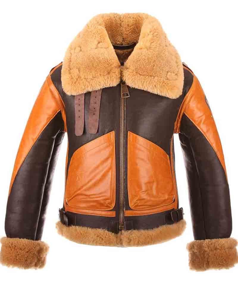 Men's Raf B3 Bomber Leather Shearling Jacket